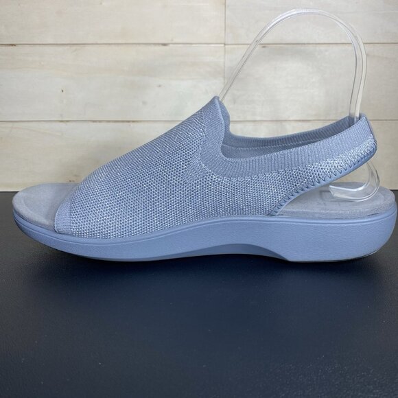 Traq Alegria Barett Knit Slip-On Grey Silver Women's Size 9 Shoes EU39 Slingback - Picture 2 of 11